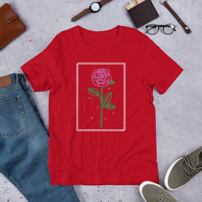 Aesthetic Red Rose Crying Unisex T Shirt