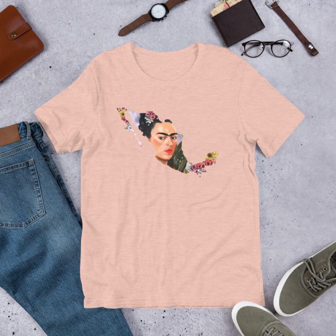 Frida Kahlo Mexico Map Unisex T Shirt