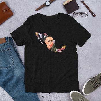 Frida Kahlo Mexico Map Unisex T Shirt