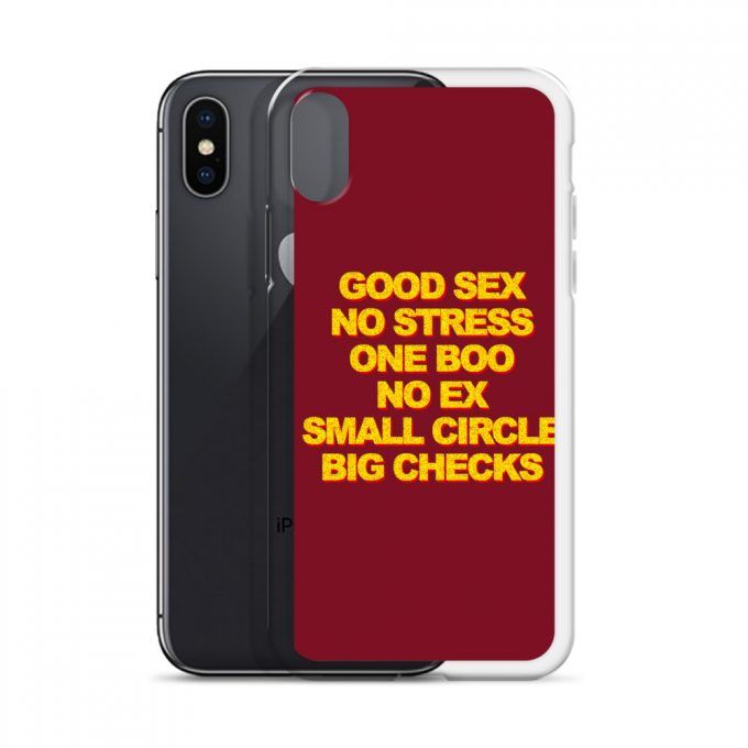 Good Sex No Stress One Boo No Ex Small Circle Big Checks iPhone 11 Case