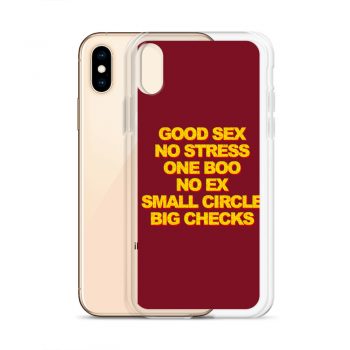 Good Sex No Stress One Boo No Ex Small Circle Big Checks iPhone 11 Case