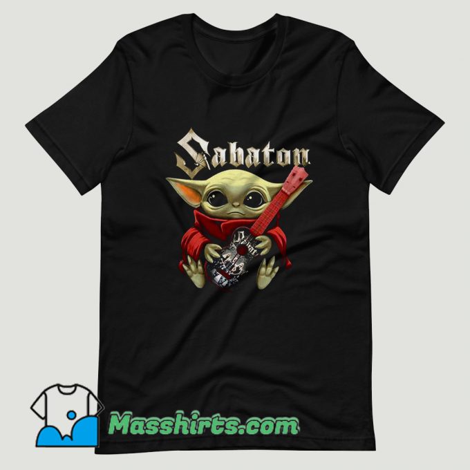 Baby Yoda Hug Guitar Sabaton T Shirt Design