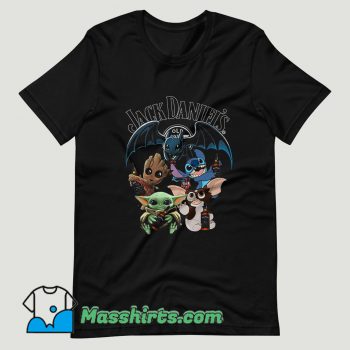 Baby Yoda Stitch Groot Jack Daniel’s T Shirt Design