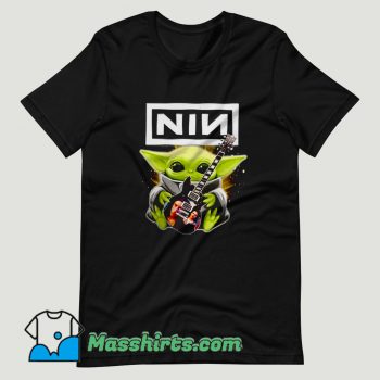 Baby Yoda hug Nine Inch Nails guitar T Shirt Design