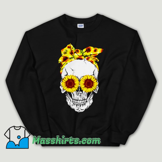 Cheap Lady Skull Sunflower Unisex Sweatshirt