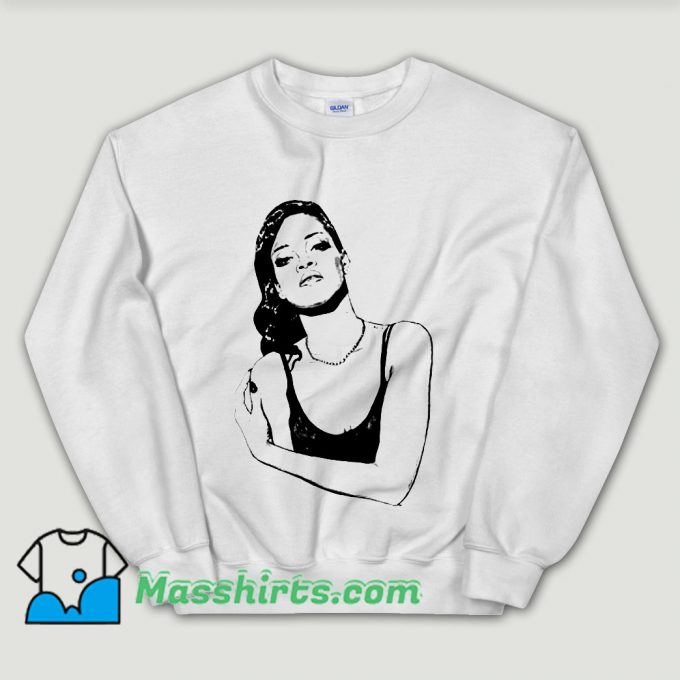 Cheap Rihanna Sketch Art Unisex Sweatshirt