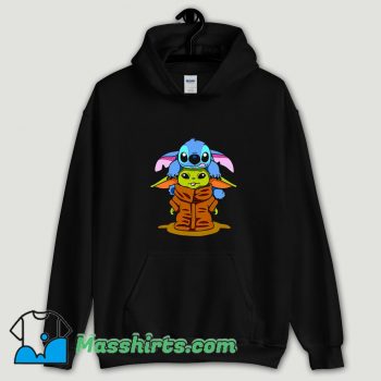 Cool Baby Stitch And Baby Yoda Are Friends Hoodie Streetwear