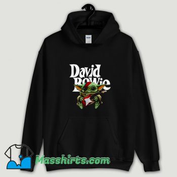 Cool Baby Yoda Hug Guitar David Bowie Hoodie Streetwear