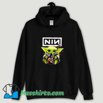 Cool Baby Yoda hug Nine Inch Nails guitar Hoodie Streetwear