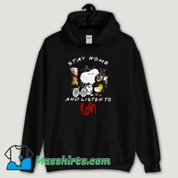 Cool Snoopy Mask Stay Home And Listen To Korn Hoodie Streetwear