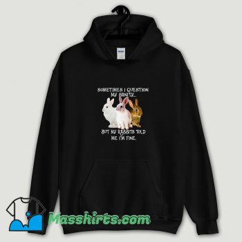 Cool Sometimes I question my sanity but my rabbits Hoodie Streetwear