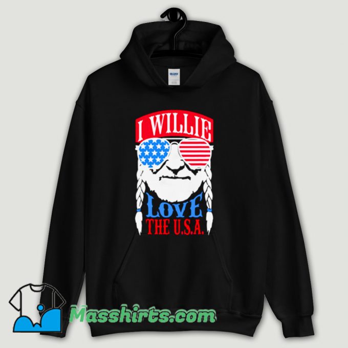 Cool Willie Nelson Love The USA Hoodie Streetwear