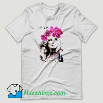 Dolly Parton Floral Portrait T Shirt Design