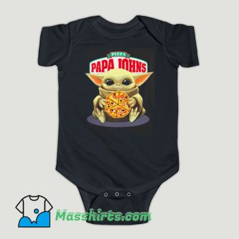 Funny Baby Yoda Hug Pizza Papa Johns Baby Onesie
