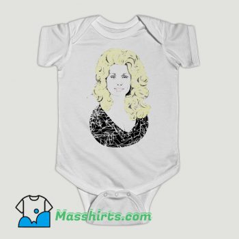 Funny Dolly Parton Illustration Art Baby Onesie