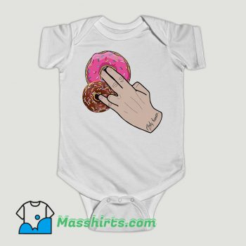 Funny Dunkin Donuts Only Human Hand Baby Onesie