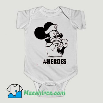Funny Minnie Mouse My Heroes From Covid 19 Baby Onesie