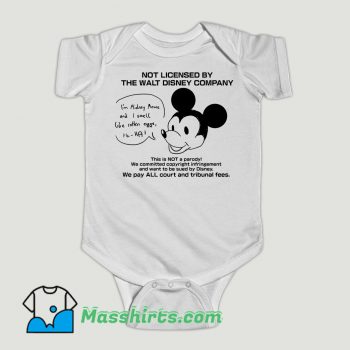 Funny Not Licensed By The Walt Disney Company Baby Onesie