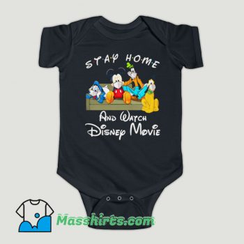 Funny Stay Home And Watch Disney Movie Baby Onesie