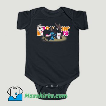 Funny Stitch And Toothless Dunkin’ Donuts Baby Onesie