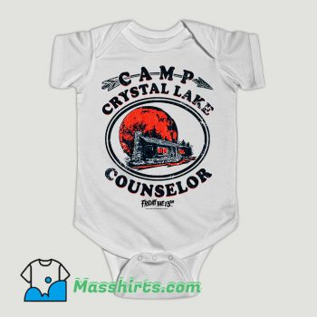 Funny Vintage Camp Crystal Lake Counselor Baby Onesie