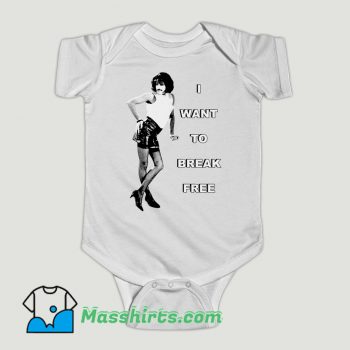 Funny Vintage I Want To Break Freddie Mercury Queen Baby Onesie