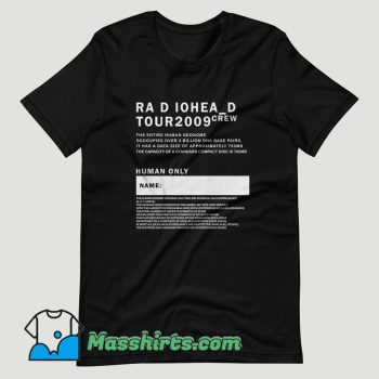 Tour 2009 Radiohead Crew T Shirt Design