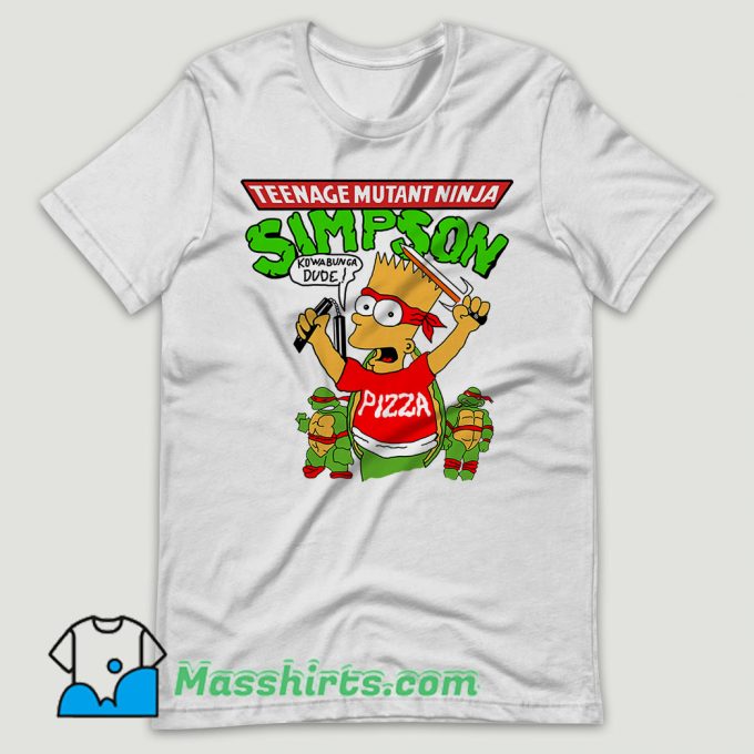 Vintage 90’s Bart Simpson TMNT Teenage Mutant Ninja Turtles T Shirt Design