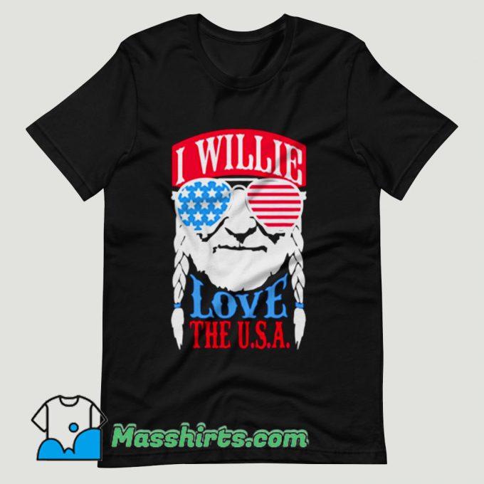 Willie Nelson Love The USA T Shirt Design