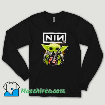 Baby Yoda Hug Nine Inch Nails Guitar Long Sleeve Shirt