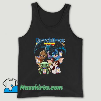 Dutch Bros Coffee Baby Yoda Groot Stitch Toothless And Gizmo Unisex Tank Top