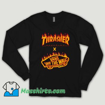 Thrasher X Vans Flame Collaboration Long Sleeve Shirt