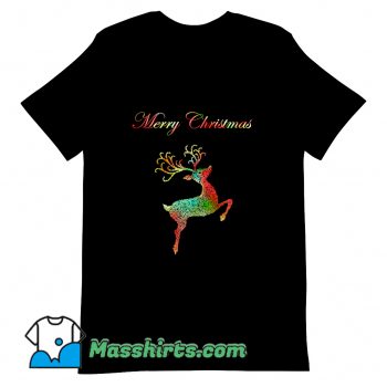 Funny Merry Christmas Reindeer Silhouette T Shirt Design