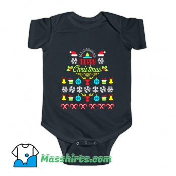 Merry Christmas Ugly Sweater Baby Onesie
