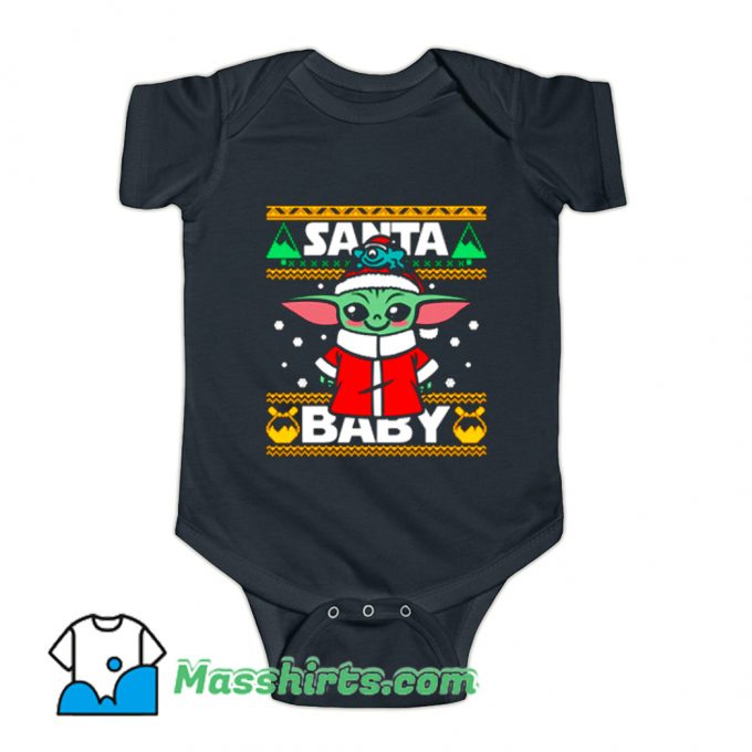 Santa Baby Yoda Baby Onesie
