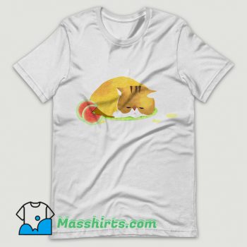 Summer Heat Watermelon Cat T Shirt Design