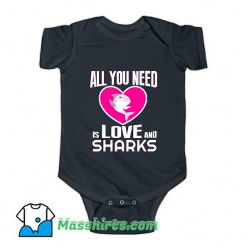 All You Need Is Love & Sharks Baby Onesie