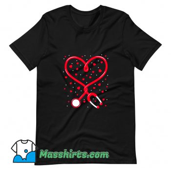 Nurse Valentine Day Heart Stethoscope T Shirt Design