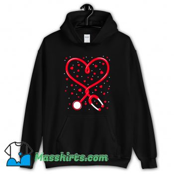 Nurse Valentine Day Heart Stethoscope Hoodie Streetwear