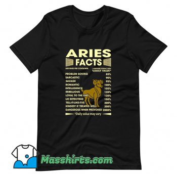 Aries Facts Servings Per Container T Shirt Design