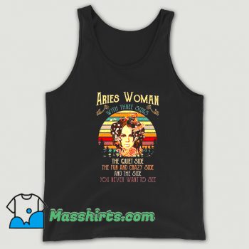 Awesome Aries Woman With Three Sides Tank Top