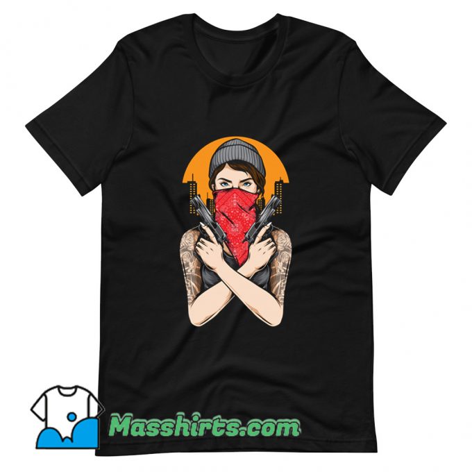 Gangster Girl Holding Gun Vector T Shirt Design