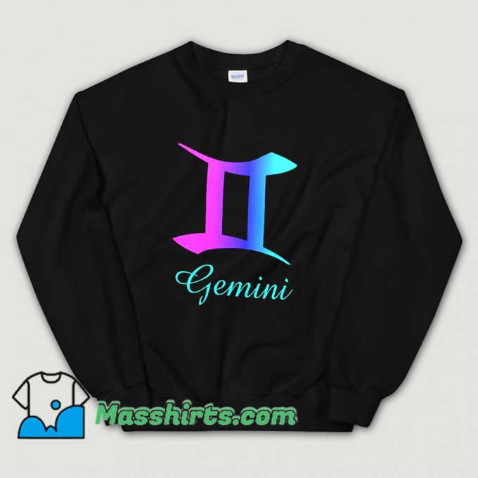 Vintage Gemini Zodiac Sign Pink Purple Sweatshirt