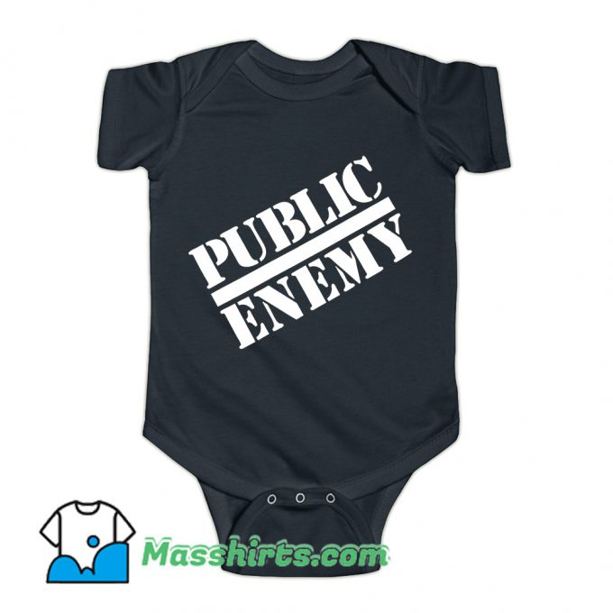 Public Enemy Chuck D Logo Hip Hop 1988 Baby Onesie