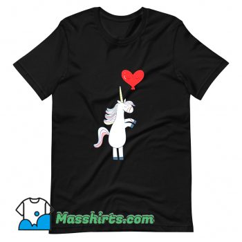 Unicorn Balloon Love Heart T Shirt Design On Sale