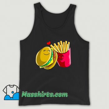 Valentines Day Cheeseburger Fries Tank Top On Sale