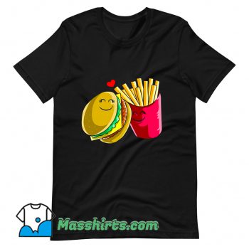 Valentines Day Cheeseburger Fries T Shirt Design