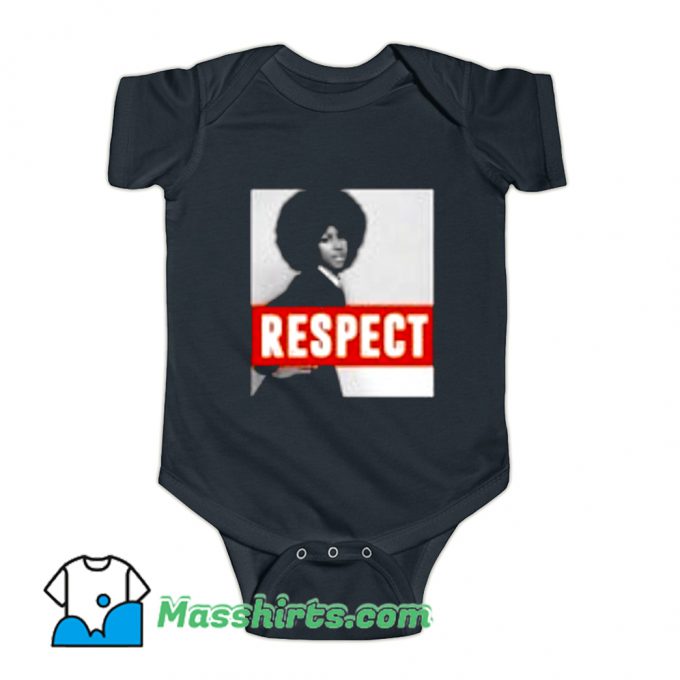 Cool Aretha Franklin Respect Natural Hair Baby Onesie