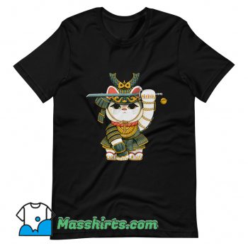 Lucky Cat Samurai T Shirt Design