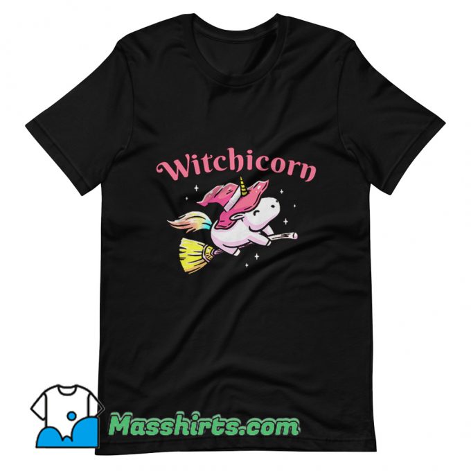 Witchicorn Flying Using A Magic Broom T Shirt Design